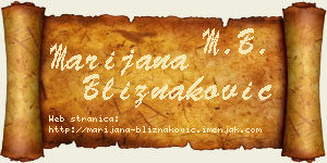 Marijana Bliznaković vizit kartica